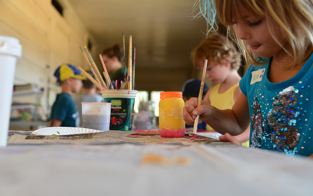 Kids Painting at Day Camp