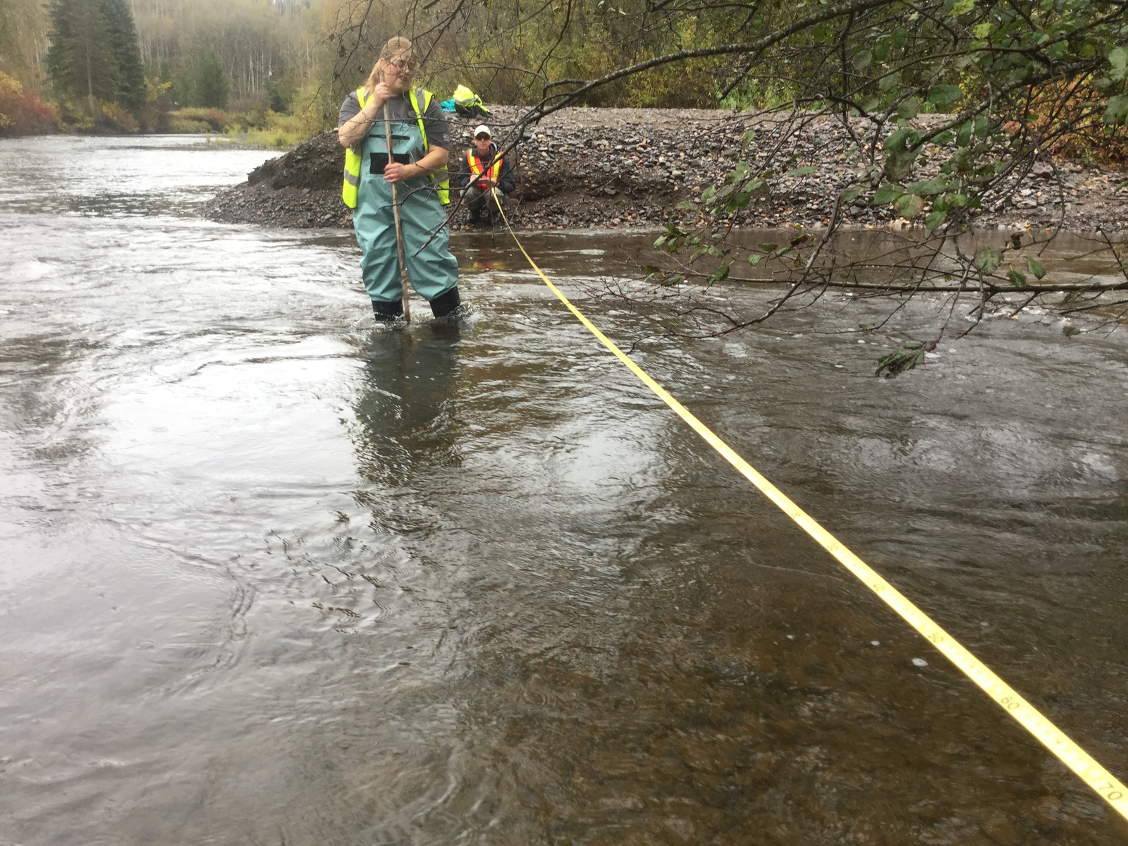 Volunteer Measures Water in Upper Bulkley River