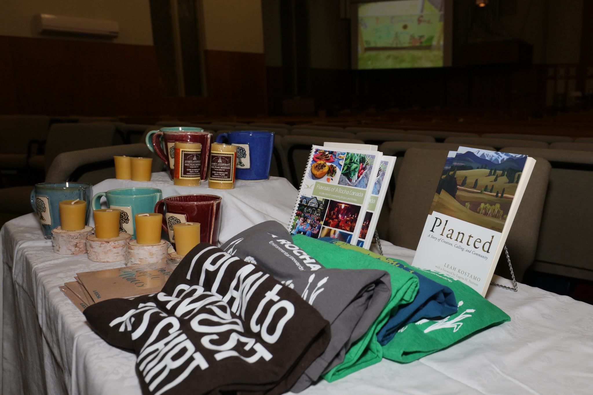 Stories and Song Hamilton Merch Table