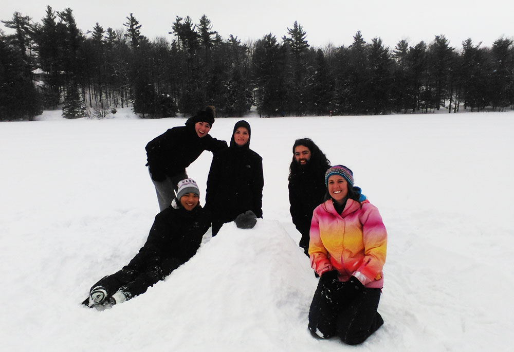 Young Adults Playing in the Snow