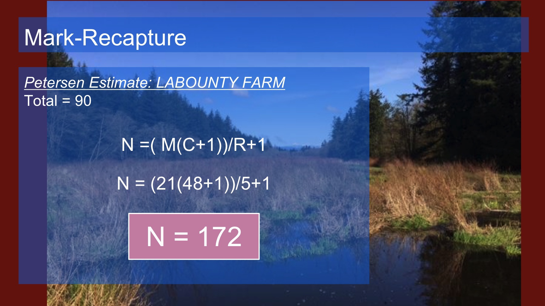 Mark Recapture Estimate - Labounty Farm