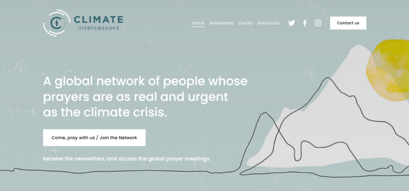 Screenshot of Climate Intercessors homepage