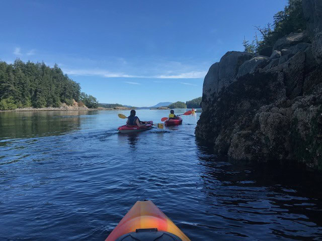 kayaks on the water